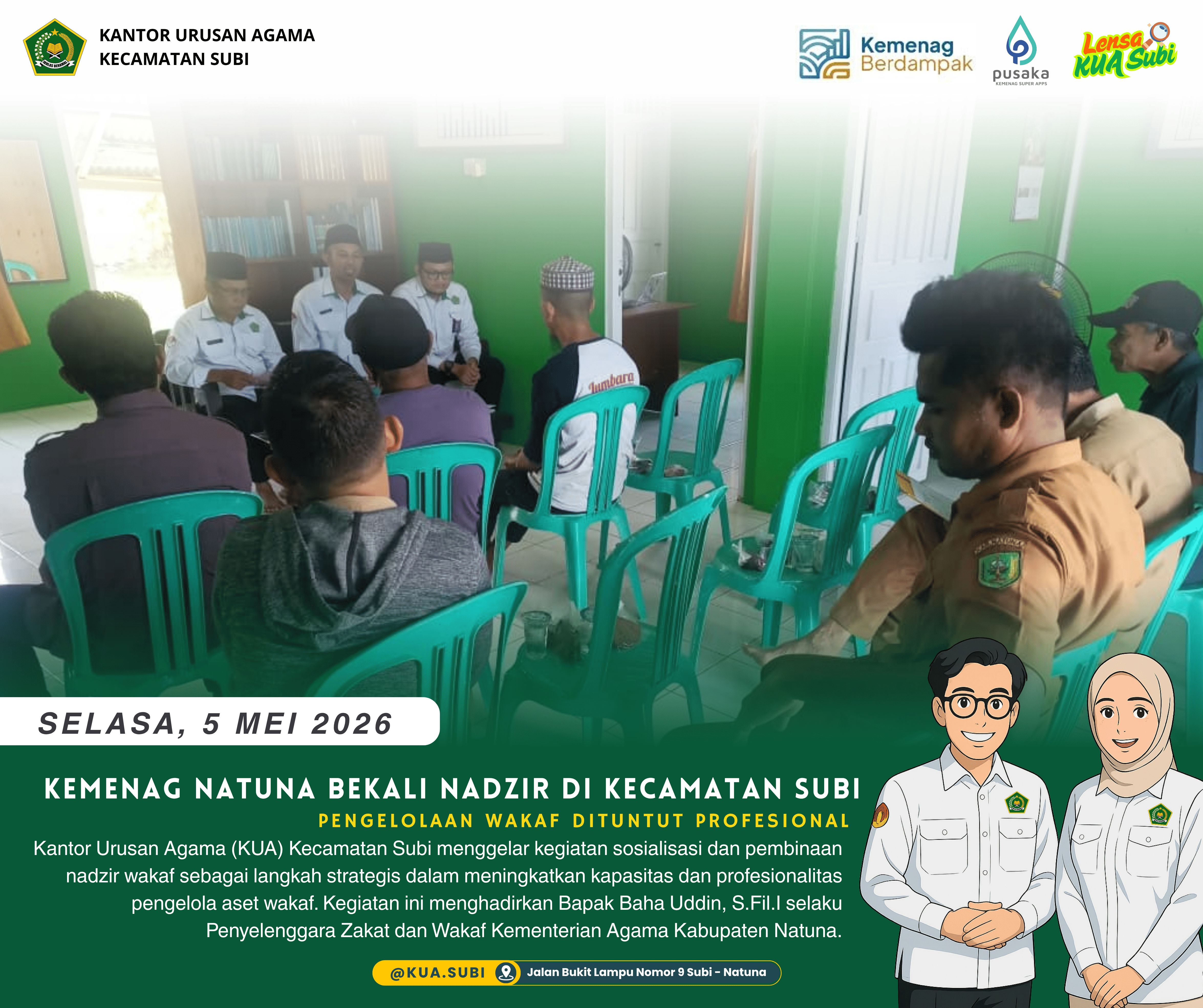 Nadzir Subi Didorong Lebih Profesional, Kemenag Natuna Intensifkan Pembinaan Wakaf